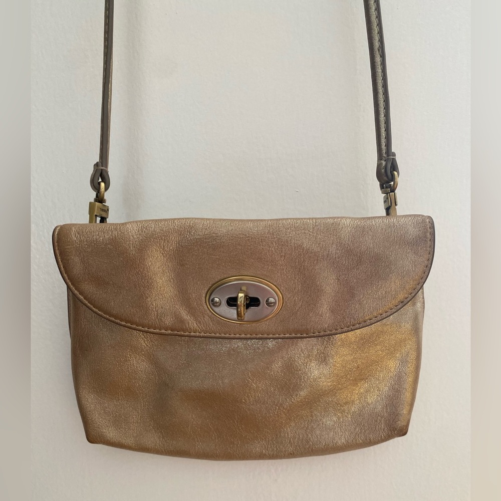 Metallic Gold FOSSIL Crossbody